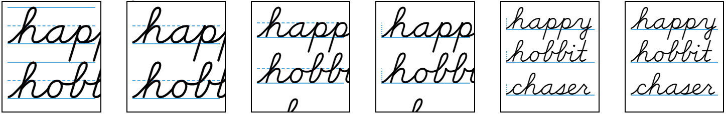 Transition from 3/8" fully lined to wide ruled