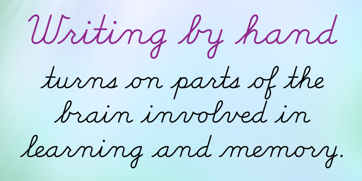 Writing by hand turns on parts of the brain involved in learning and memory.